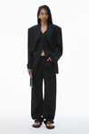 Alexander Wang black exaggerated split front boxy blazer