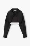 alexander wang 密织棉质叠搭短款博莱罗衬衫 black