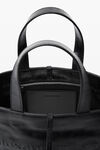 Alexander Wang black punch small tote bag in crackle patent leather