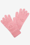 alexander wang embossed logo gloves in stretch wool prism pink