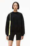 alexander wang 发泡徽标装饰硬挺毛圈布运动衫 black