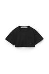 alexander wang crop tee in high twist jersey   black