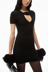 alexander wang mini dress in stretch knit black