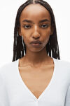 Alexander Wang white cardigan in seamless rib-knit