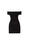 alexander wang 人造绒面革露肩迷你连衣裙 black