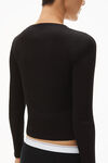 Alexander Wang black long-sleeve tee in ribbed cotton jersey