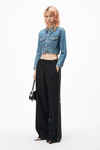 alexander wang 牛仔紧身机车夹克 vintage medium indigo