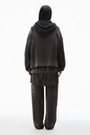 Alexander Wang washed black 棉质三层宽松连帽衫