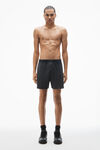 Alexander Wang washed black 厚实棉质平纹针织布休闲版型短裤