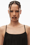 alexander wang fringe tank mini dress in compact nylon black