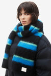 alexander wang logo scarf in brushed stripe mohair black multi