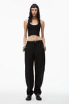 Alexander Wang black 徽标弹力低圆领胸衣式上衣
