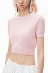 Alexander Wang pink chalk 超细美利奴羊毛徽标装饰压纹 t 恤