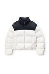 Alexander Wang white/black 黑白拼色哑光尼龙羽绒夹克