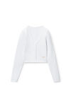 Alexander Wang white cardigan in seamless rib-knit