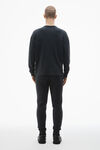 Alexander Wang washed black long-sleeve tee in waffle-knit cotton stretch