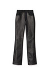 alexander wang 皮革和平纹针织高腰裤 black