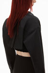 alexander wang layered smocked cami in compact cotton black