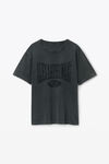 Alexander Wang faded black 做旧徽标装饰棉质 t 恤