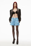 alexander wang classic boxer in light compact cotton blue/white