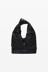 alexander wang mini hobo bag in moto leather black