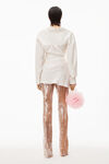alexander wang cowl neck shirt in washed silk habotai ivory