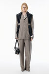 Alexander Wang mink melange grey wool mohair tailored pant