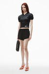 alexander wang marathon shorts in nylon black