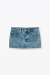 Alexander Wang vintage light indigo denim mini skirt in clear hotfix