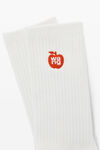 alexander wang 罗纹棉质运动袜 white