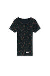 Alexander Wang washed black multi floral-print scoop neck tee