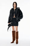 Alexander Wang charcoal charcoal wool-blend mini skirt with logo patch