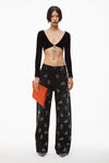 alexander wang wide jean in washed black denim washed black