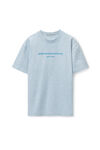 alexander wang puff logo short sleeve tee in compact jersey light blue heather