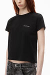 alexander wang shrunken tee in high twist jersey    black