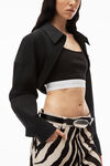alexander wang 密织棉质叠搭短款博莱罗衬衫 black