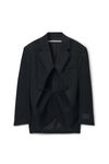 Alexander Wang black exaggerated split front boxy blazer