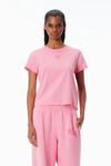 Alexander Wang washed lotus pink shrunken cotton tee with logo