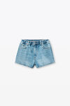 Alexander Wang vintage light indigo logo-embossed marathon shorts