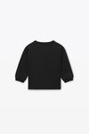 alexander wang kids logo long sleeve tee in essential jersey black