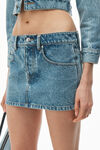Alexander Wang vintage light indigo denim mini skirt in clear hotfix