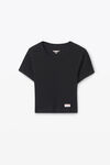 Alexander Wang black 水晶烫钻短袖短款 t 恤