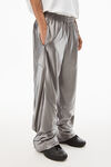 alexander wang track pants in satin faille jersey earl grey
