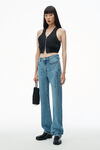 Alexander Wang vintage light indigo 压纹徽标装饰 ez 中腰牛仔裤