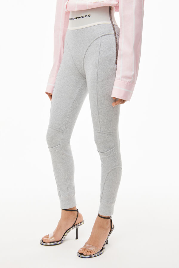 ALEXANDER WANG LOGO ELASTIC LEGGING IN RIBBED JERSEY 