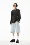 Alexander Wang acid black long-sleeve tee in acid wash cotton