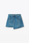 Alexander Wang deep blue 做旧牛仔布围裹式半身裙