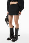Alexander Wang faded black 饰经典棉质毛圈布迷你半身裙