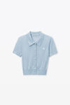 Alexander Wang ariel blue 徽标装饰粘胶纤维刺绣 polo 开衫