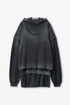 Alexander Wang washed black 棉质三层宽松连帽衫
